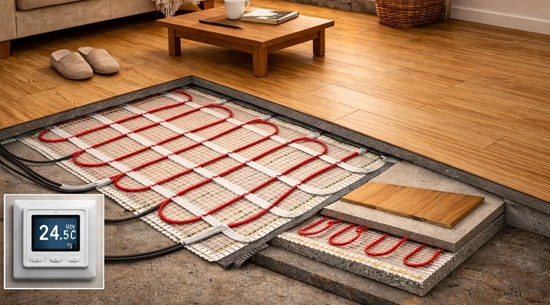 Как функционирует система теплый пол и где заказать нагревательный кабель